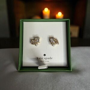 Kate Spade CZ & Pearl Stud Earrings